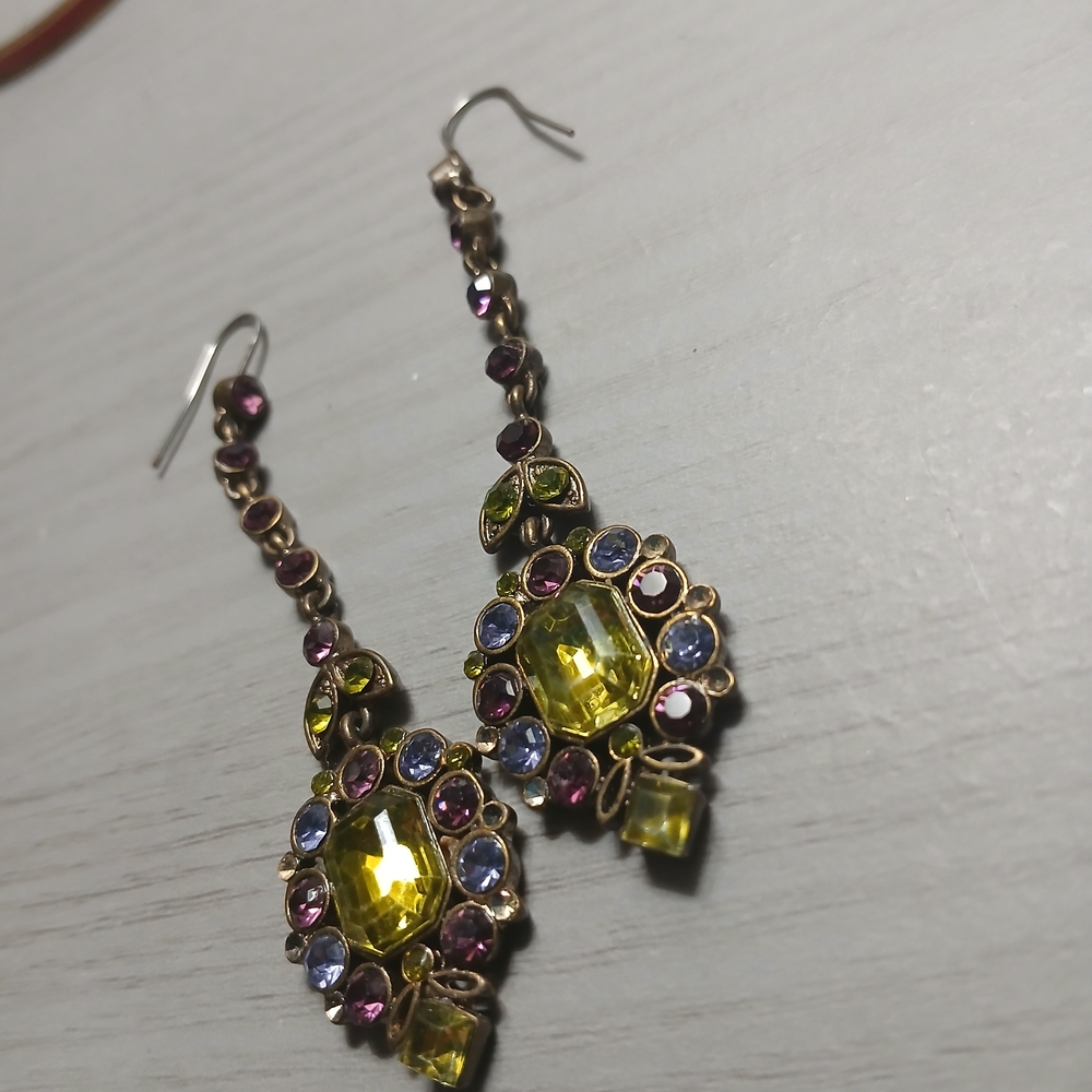Elegant VINTAGE Multicolor Drop Earrings.. - Picture 14 of 14